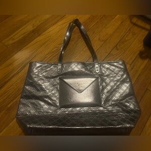 Silver Quilted Tote Bag- GWP Bath and Body Works
